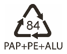 Symbol recyklace: Papír a lepenka / plast / hliník